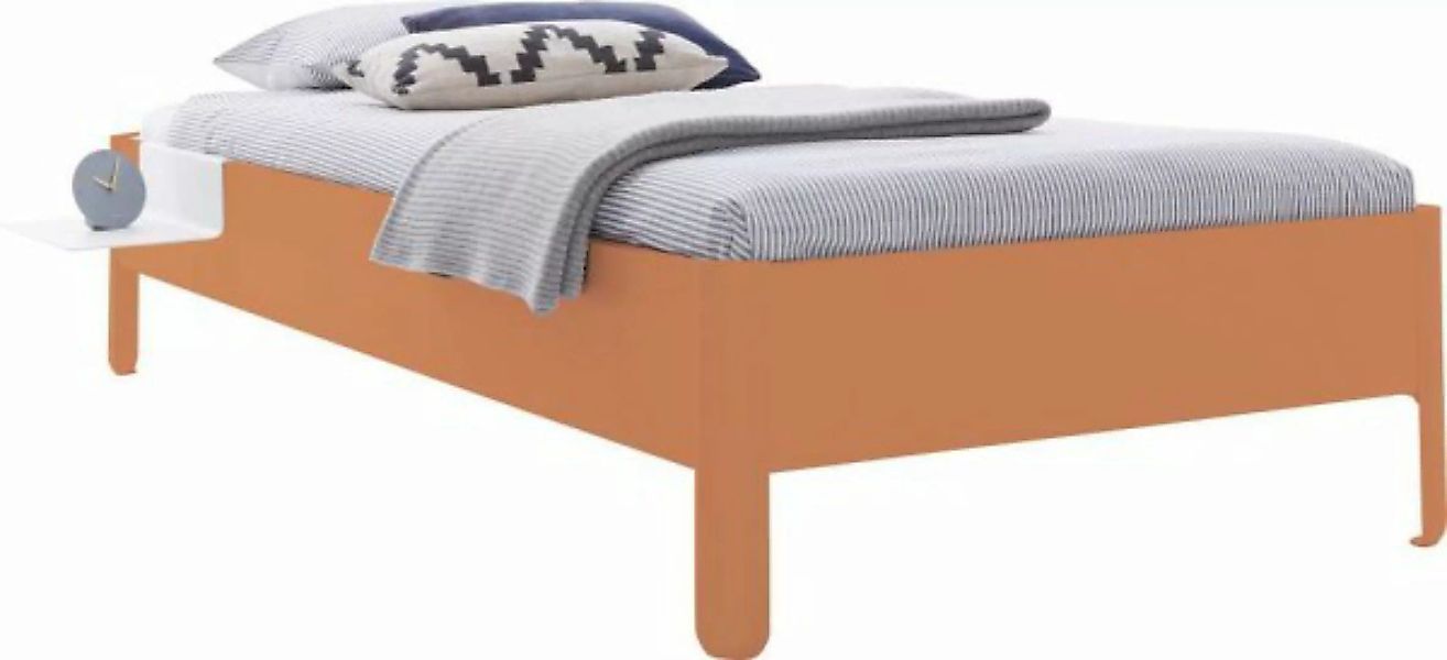 NAIT Einzelbett farbig lackiert 100 x 210cm Ohne Kopfteil Apricotbraun günstig online kaufen