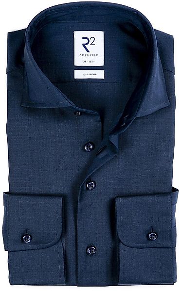 R2 Wolle Hemd Dunkelblau - Größe 47 günstig online kaufen