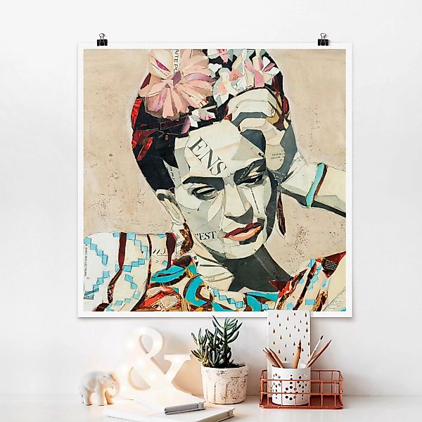 Poster Kunstdruck - Quadrat Frida Kahlo - Collage No.1 günstig online kaufen