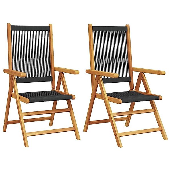 vidaXL Gartenstuhl Gartenstühle 2 Stk. Schwarz günstig online kaufen