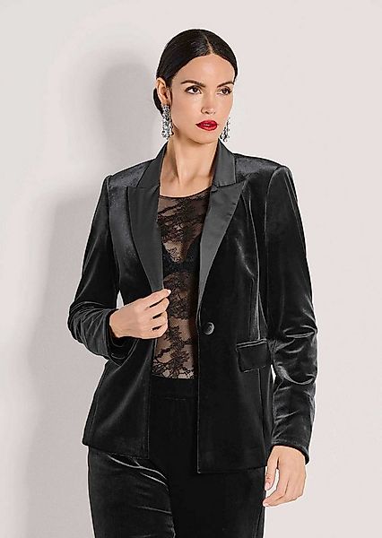 MADELEINE Kurzblazer Samtblazer mit Reverskragen Blazer mit Satin-Reverskra günstig online kaufen