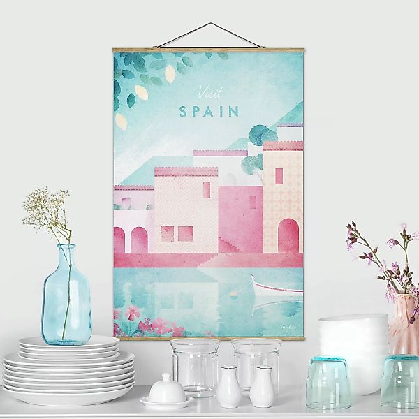 Stoffbild mit Posterleisten - Hochformat Reiseposter - Spanien günstig online kaufen