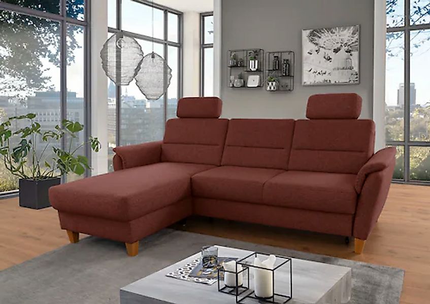 Home affaire Ecksofa »Palmera L-Form, B: 244 cm« optional Bettfunktion & Be günstig online kaufen