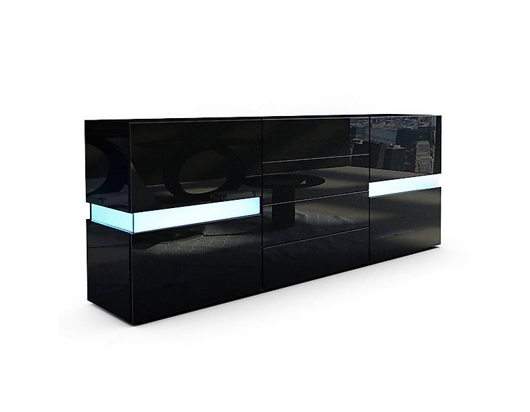 Vladon Sideboard Flow (Kommode mit Ambient Light Verglasung, mit 2 Türen un günstig online kaufen