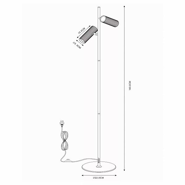 Stehlampe Clubs, verstellbar, weiß, Metall, 140 cm, GU10 günstig online kaufen