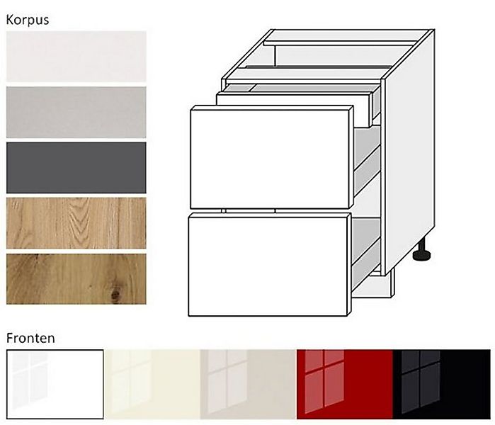 Feldmann-Wohnen Unterschrank Platinium (Platinium, 1-St) Front- & Korpusfar günstig online kaufen