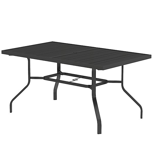 Outsunny Gartentisch 152x90 cm, Wetterfest Balkontisch aus Stahl, Beistellt günstig online kaufen