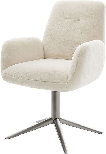 DELIFE Polsterstuhl Zoa-Flex, Fußkreuz Graphit Plüsch günstig online kaufen