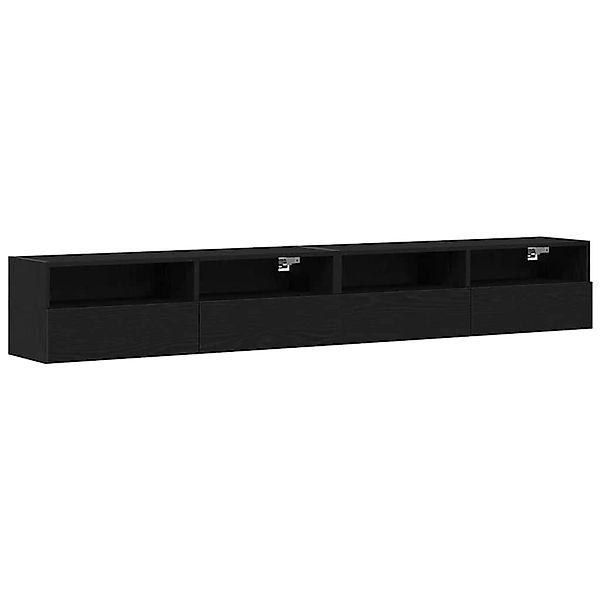 vidaXL Wand-TV-Schrank 2 Stk Schwarz Eichen-Optik 100x30x30cm 862193 günstig online kaufen