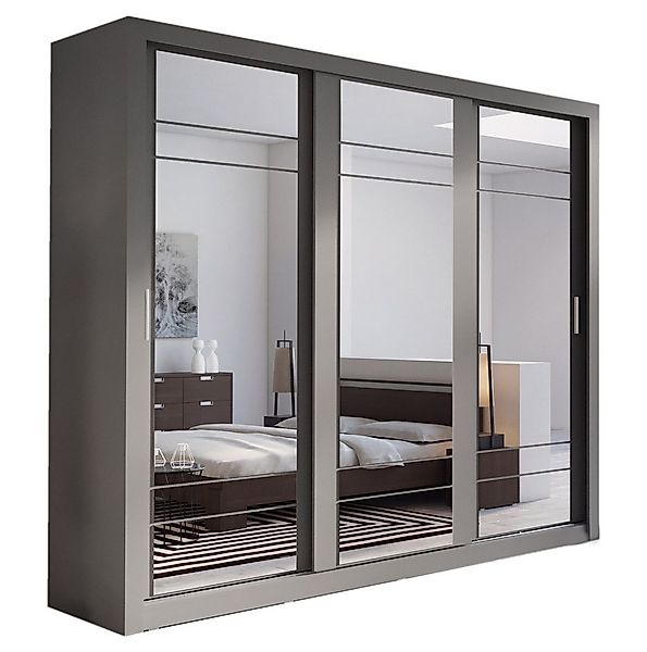 Compleo Kleiderschrank ARTI 02 mit 2 Aufhänger, 3-türig, Schwebetürenschran günstig online kaufen