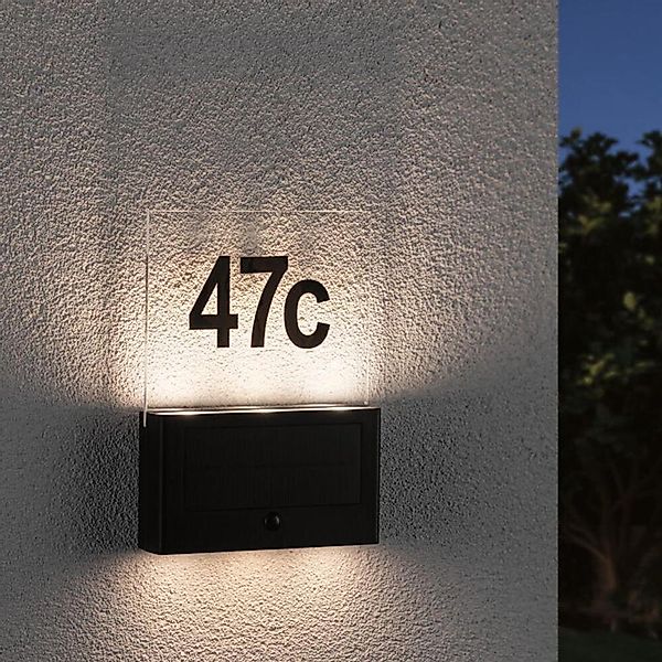LED Solar Hausnummernleuchte Neda in Anthrazit 2x0,5W 20lm IP44 mit Dämmeru günstig online kaufen