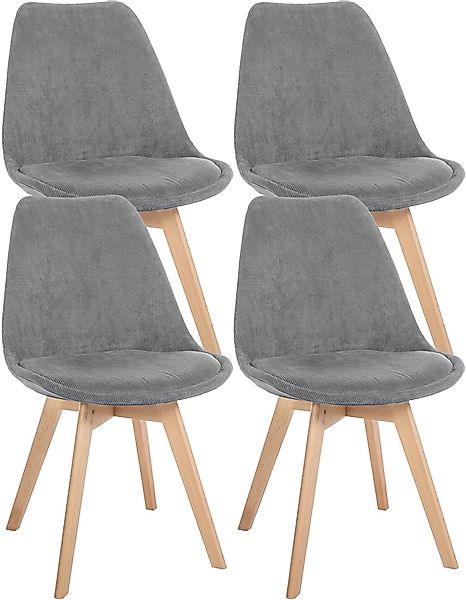 CLP Küchenstuhl Linares (4er Set), Buchenholz-Gestell, günstig online kaufen