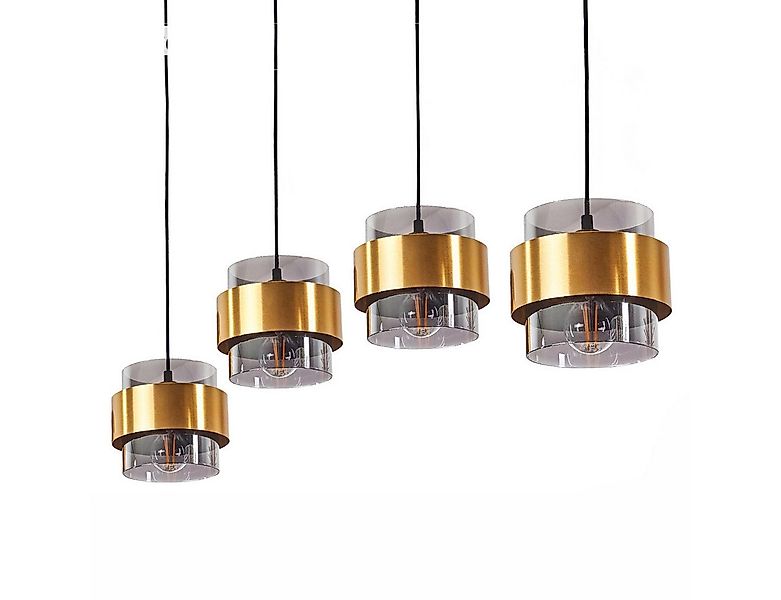 hofstein Pendelleuchte »Chiasottia« Deckenlampe, Metall, Schwarz/Messing, R günstig online kaufen