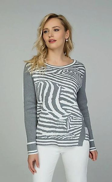 Passioni Strickpullover Pullover mit Jacquard-Muster im Zebralook günstig online kaufen
