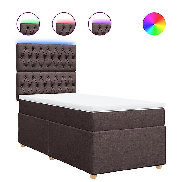 vidaXL Boxspringbett mit Matratze Dunkelbraun 100x200 cm Stoff 3293501 günstig online kaufen