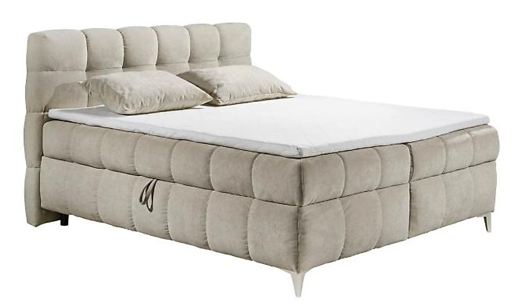 Boxspringbett  ca. 180x200 cm H2 Beige / Fuß Kaschmir günstig online kaufen