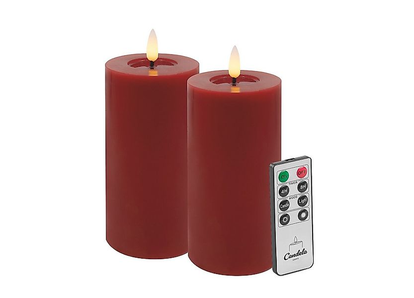 LC Home LED-Kerze LED Kerzen Set Winter Echtwachs Timerfunktion Fernbedienu günstig online kaufen