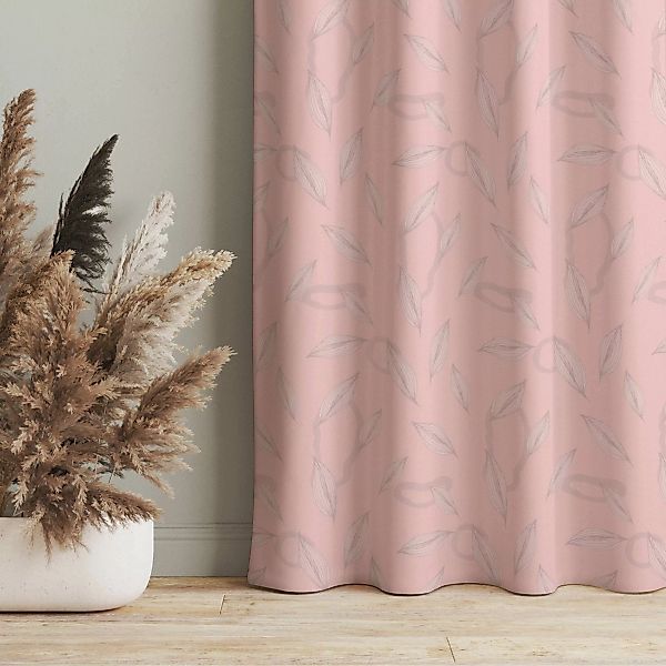 Vorhang Weide Blätter Muster - Blasses Pink günstig online kaufen