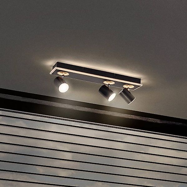 LEDVANCE LED-Deckenstrahler Mars, 4-fl., 3 Spots, schwarz günstig online kaufen
