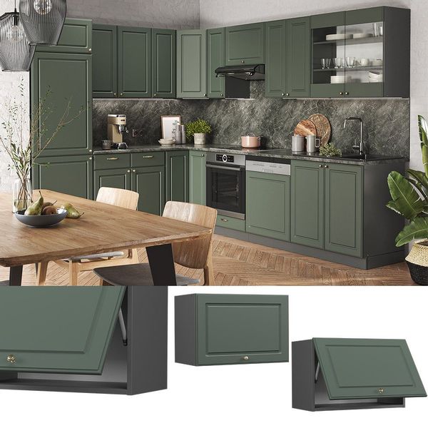 Vicco Hängeschrank Fame-Line, Grün-Gold Landhaus/Anthrazit, 60 günstig online kaufen