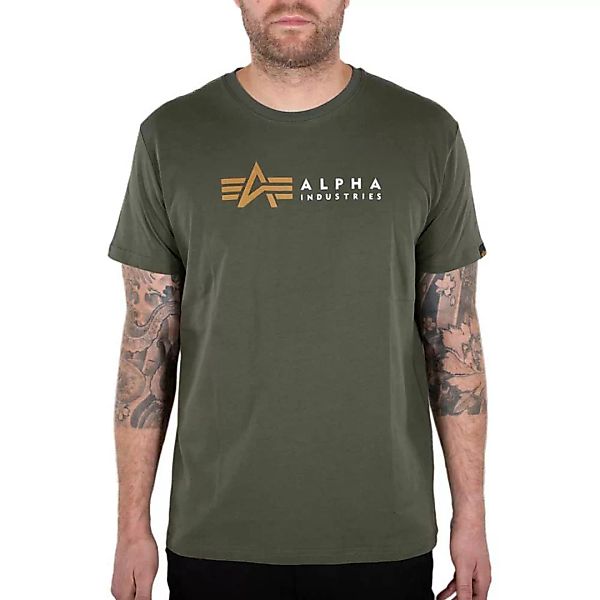 Alpha Industries Label Kurzärmeliges T-shirt 2XL Dark Olive günstig online kaufen