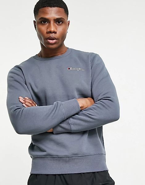 Champion – Sweatshirt in Blau mit kleinem Logo günstig online kaufen