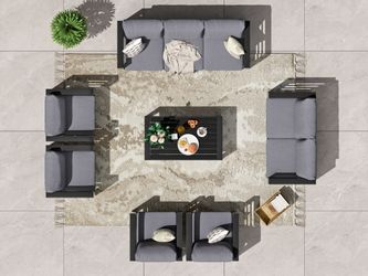 MeXo Gartenlounge-Set Terrassenmöbel Set 8-10 Personen günstig online kaufen