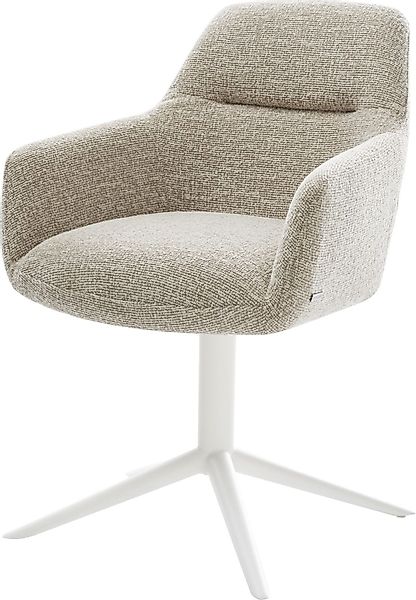 DELIFE Polsterstuhl Pejo-Flex, Fußkreuz Weiß Webstoff günstig online kaufen