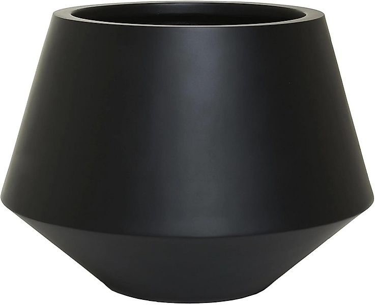VIVANNO Blumentopf Fiberglas BERBELIT Rund - Schwarz Matt (1 St), 42x30 cm günstig online kaufen