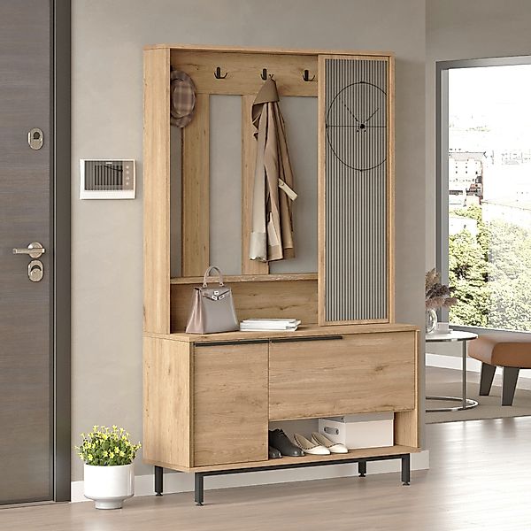 en.casa Kompaktgarderobe Garderobe »Vesanto« 178x112x36 cm günstig online kaufen