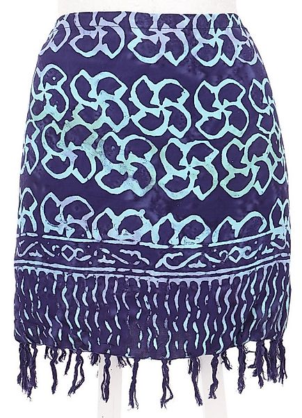 Guru-Shop Minirock Kurzer Wickelrock mit Fransen, Strandrock - blau alterna günstig online kaufen