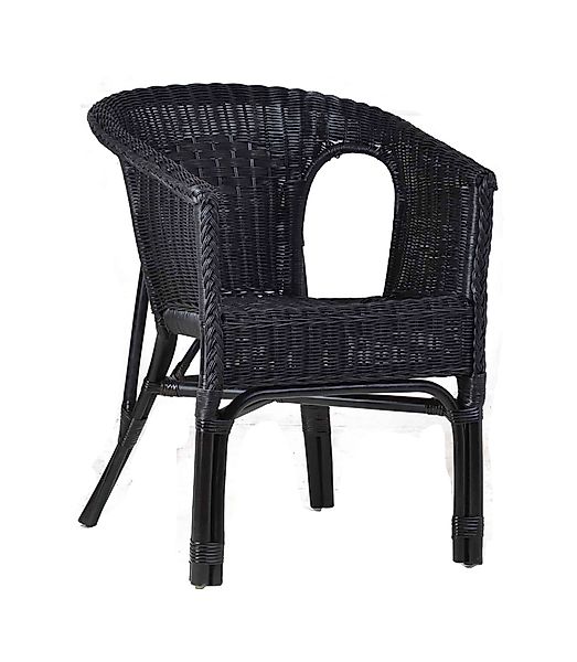 MiaMöbel Rattanstuhl Rattan, aus Rattangeflecht Schwarz günstig online kaufen