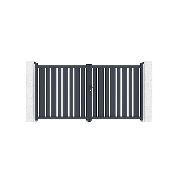 Casanoov Doppelflügeltor Aus Aluminium 3M Veymont H 160Cm Grau günstig online kaufen