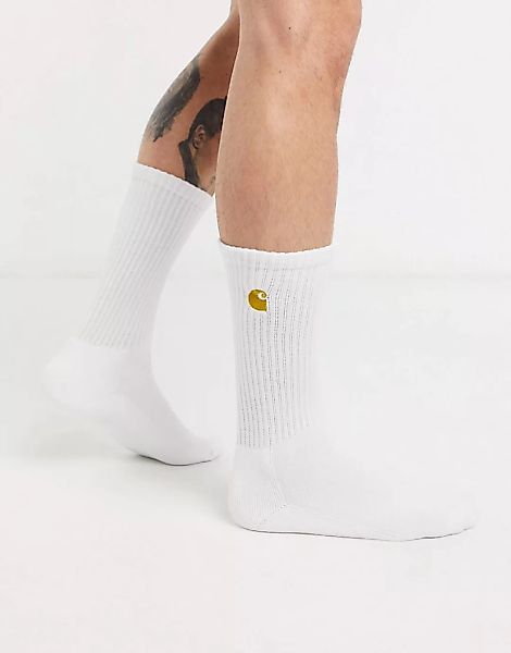 Carhartt WIP – Chase – Socken in Weiß günstig online kaufen