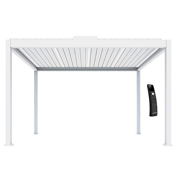 Dreamgarden Pergola 4 x 3 x 2,5 m Florenz Elektrisch Weiß Lamellendach günstig online kaufen
