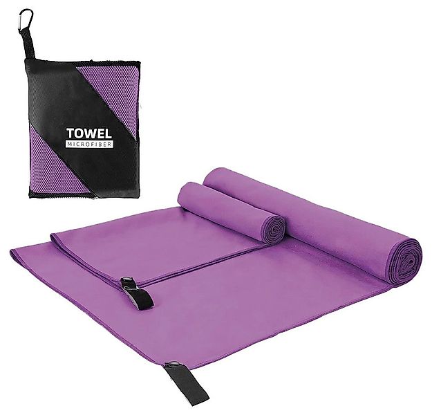 Coonoor Strandtuch Mikrofaser Handtuch Set-180x80cm+80x40cm, Strandtuch, Mi günstig online kaufen