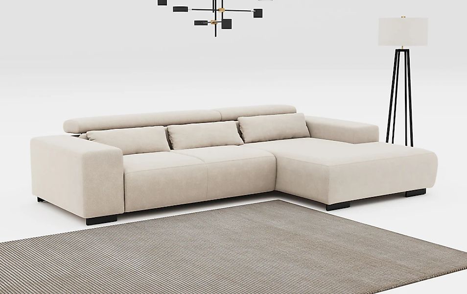 COTTA Ecksofa "Side L-Form, mit Kopfteilverstellung & 3 Nierenkissen", opti günstig online kaufen