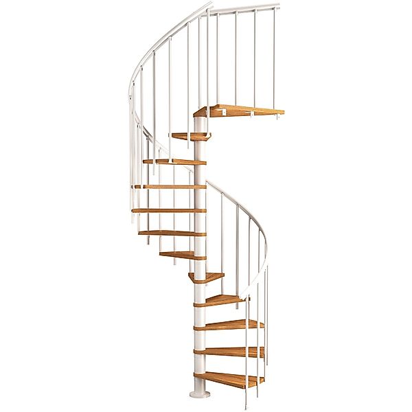 Dolle Spindeltreppe Montreal Ø 120 cm Metallelemente Weiß 11 Stufen FSC® günstig online kaufen