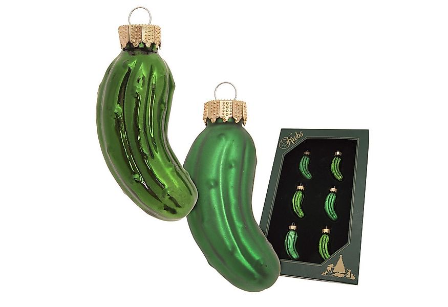 Krebs Glas Lauscha Christbaumschmuck 6er Set Mini Figuren - Gurken - ca. 6c günstig online kaufen