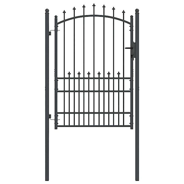 vidaXL Zauntor mit Spitzen Grau 170 x 100 cm Pulverbeschichteter Stahl 4200 günstig online kaufen