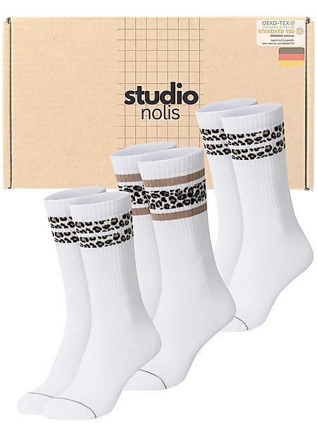 Studio Nolis Tennissocken Leo Streifen - Socken Damen Leo Print - Baumwolle günstig online kaufen