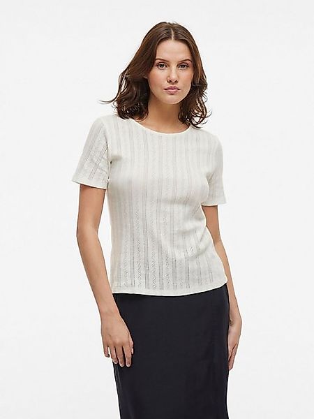 Vila T-Shirt Kurzarm-Strickshirt mit Rundhalsausschnitt und Muster VIKASSIE günstig online kaufen