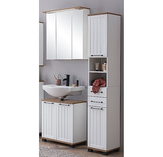 Lomadox Badmöbel-Set JAUSA-80, (Spar-Set, 3-St), Badmöbel im Landhaus-Stil, günstig online kaufen