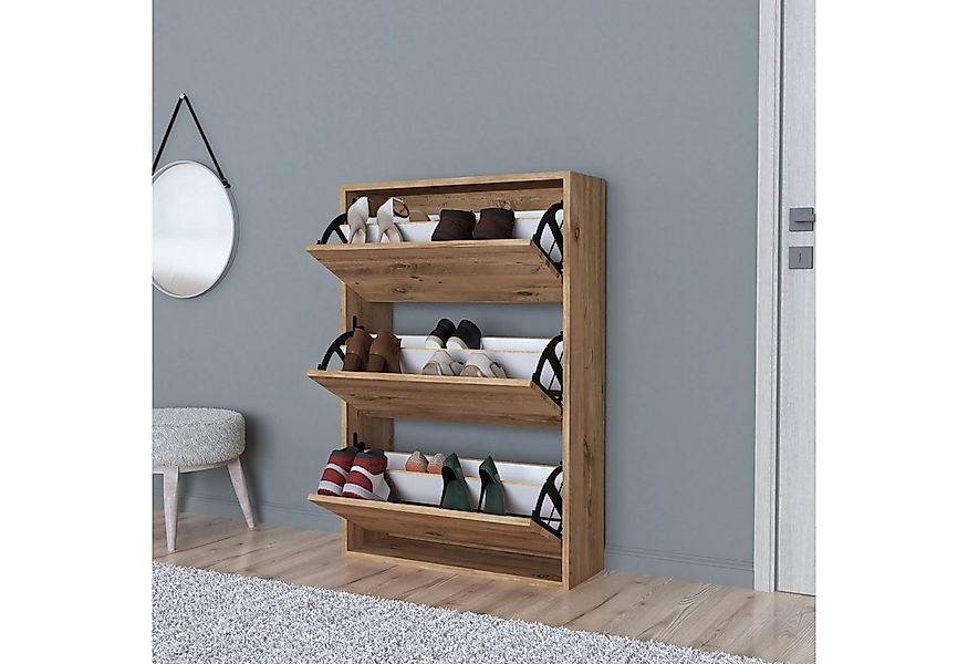 en.casa Schuhschrank »Aurskog« mit Kipptüren 110x73 günstig online kaufen