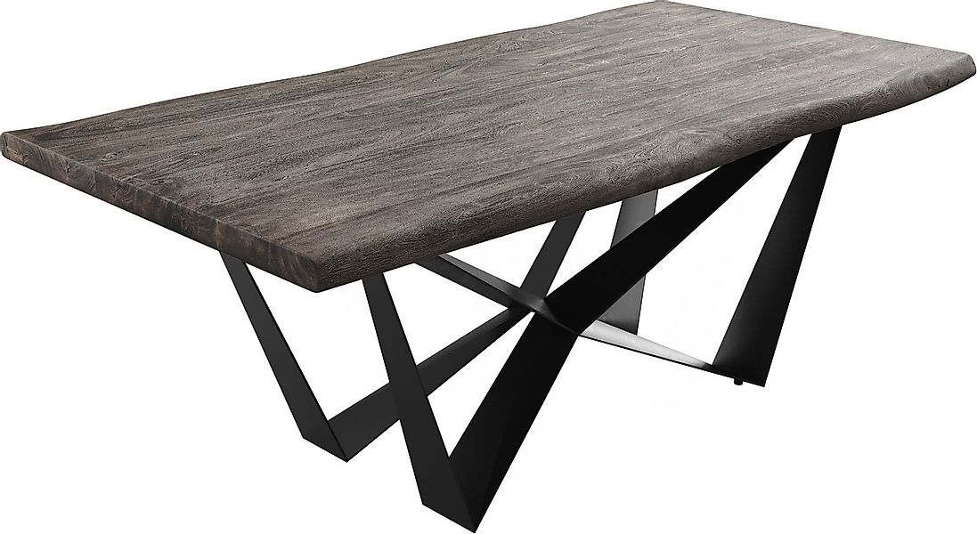 DELIFE Esstisch Edge, Akazie Platin 200x100 günstig online kaufen