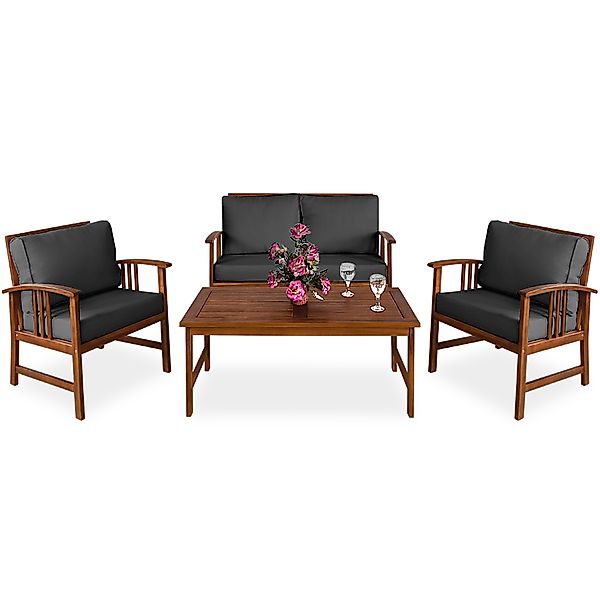 Garten-Sitzgruppe Atlas 4-tlg Anthrazit Akazienholz FSC®-zertifiziert günstig online kaufen