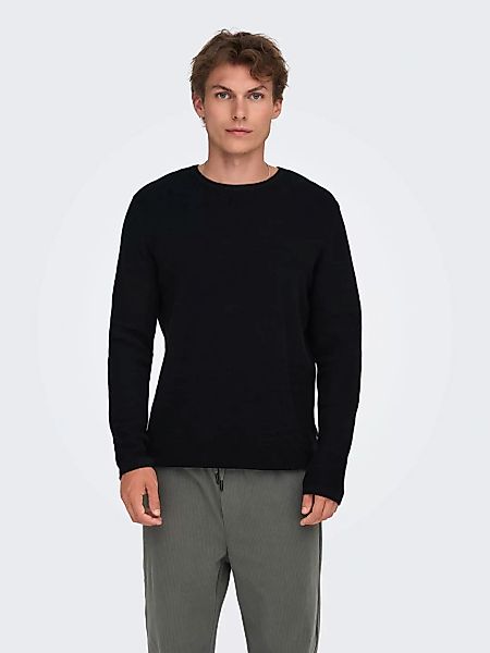 ONLY & SONS Strickpullover Pullover Langarm Rundhals Baumwolle Bequem ONSER günstig online kaufen