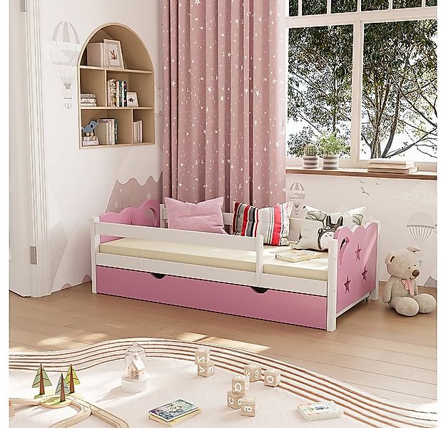 VitaliSpa® Kinderbett Jessica, Rosa/Weiß, 80x160 cm mit Schublade, ohne Mat günstig online kaufen