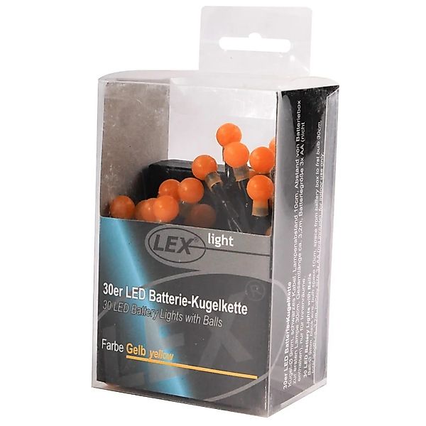 Lex 30er LED Batterie Kugelkette Lichterkette Gelb Kugeln Batterie Beleucht günstig online kaufen