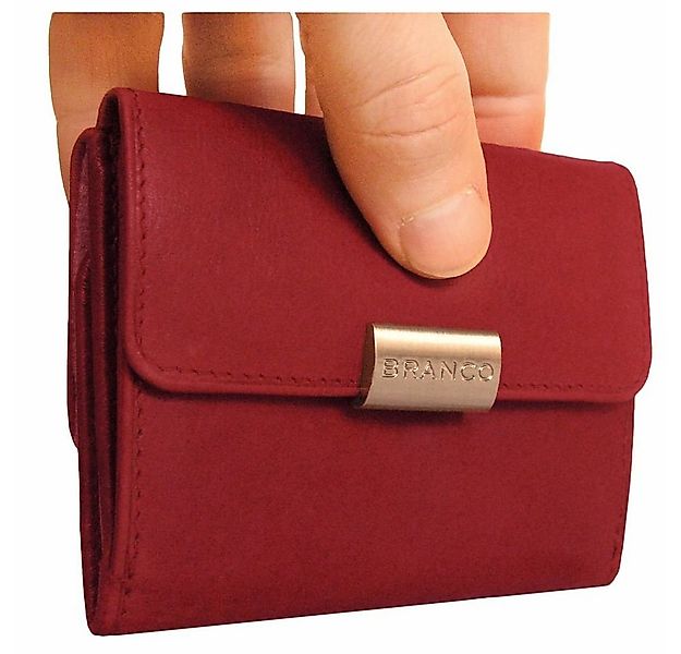 BRANCO Mini Geldbörse Kleine Damen-Geldbörse / Portemonnaie, Leder, Braun, günstig online kaufen